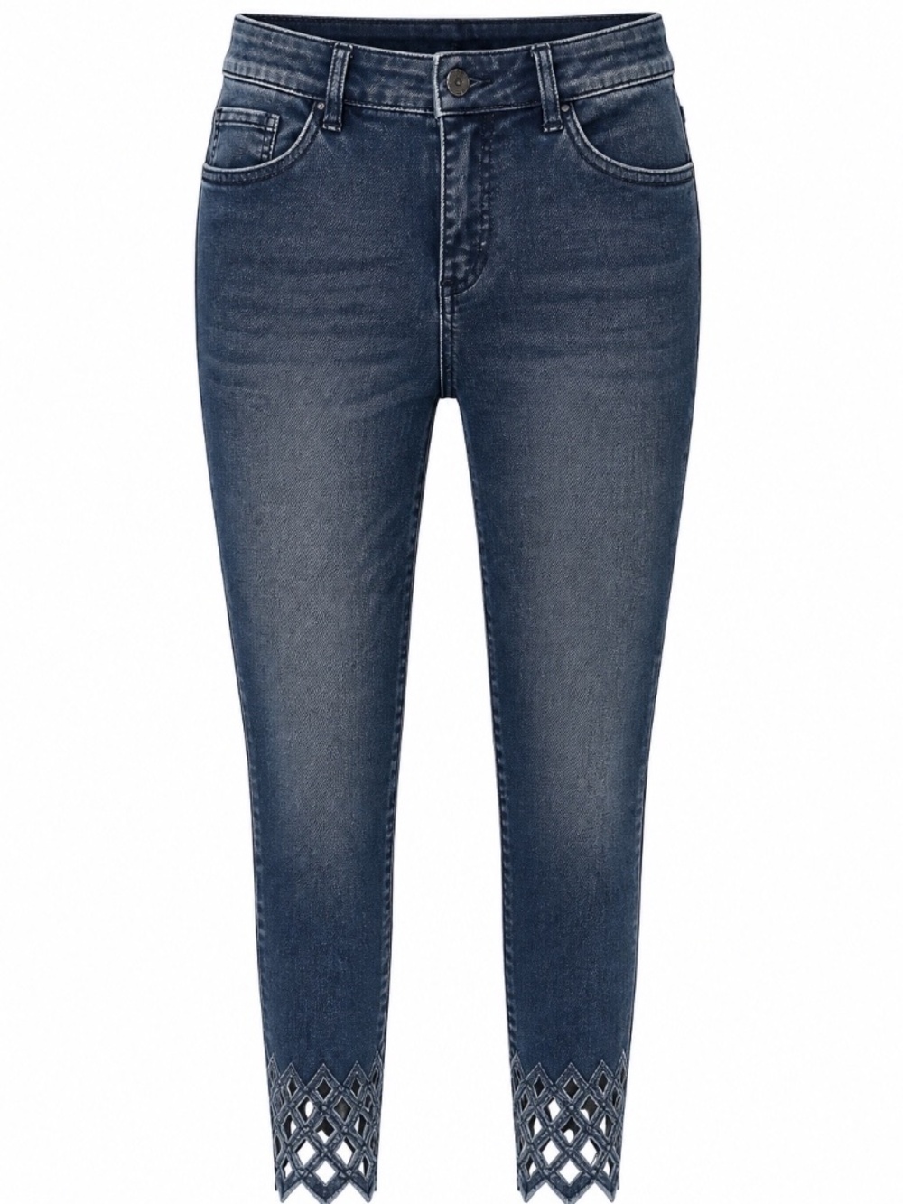 M112- Joseph Ribkoff Diamond Cut-Out Jeans, size 10
